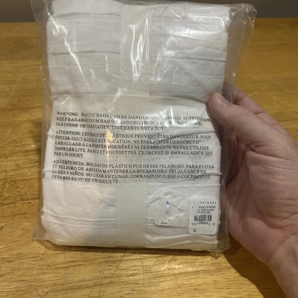NEW Pottery Barn Camille Cotton White Ruffled King Sham‎